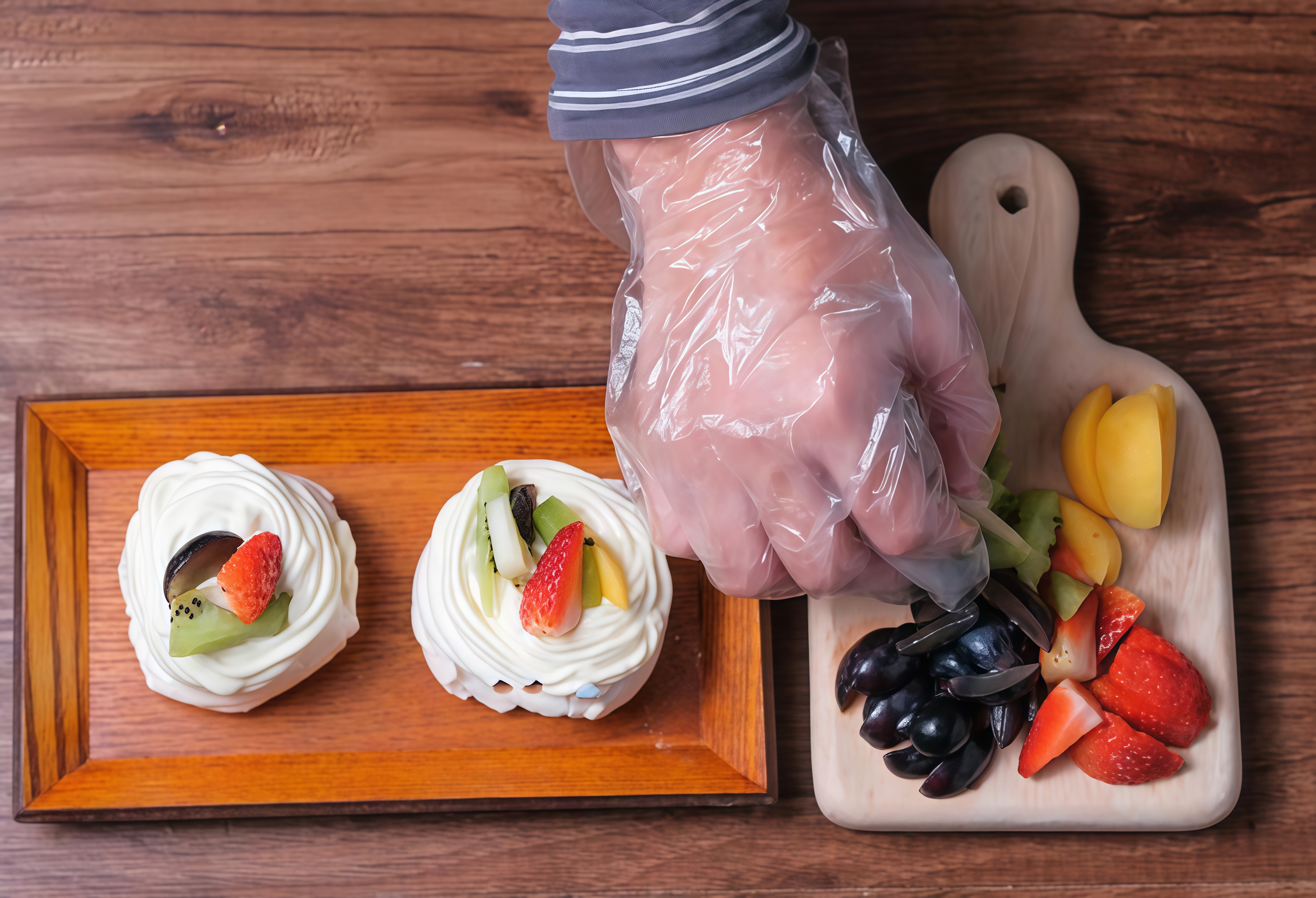 Перчатки полиэтиленовые, текстурированные, прозрачные